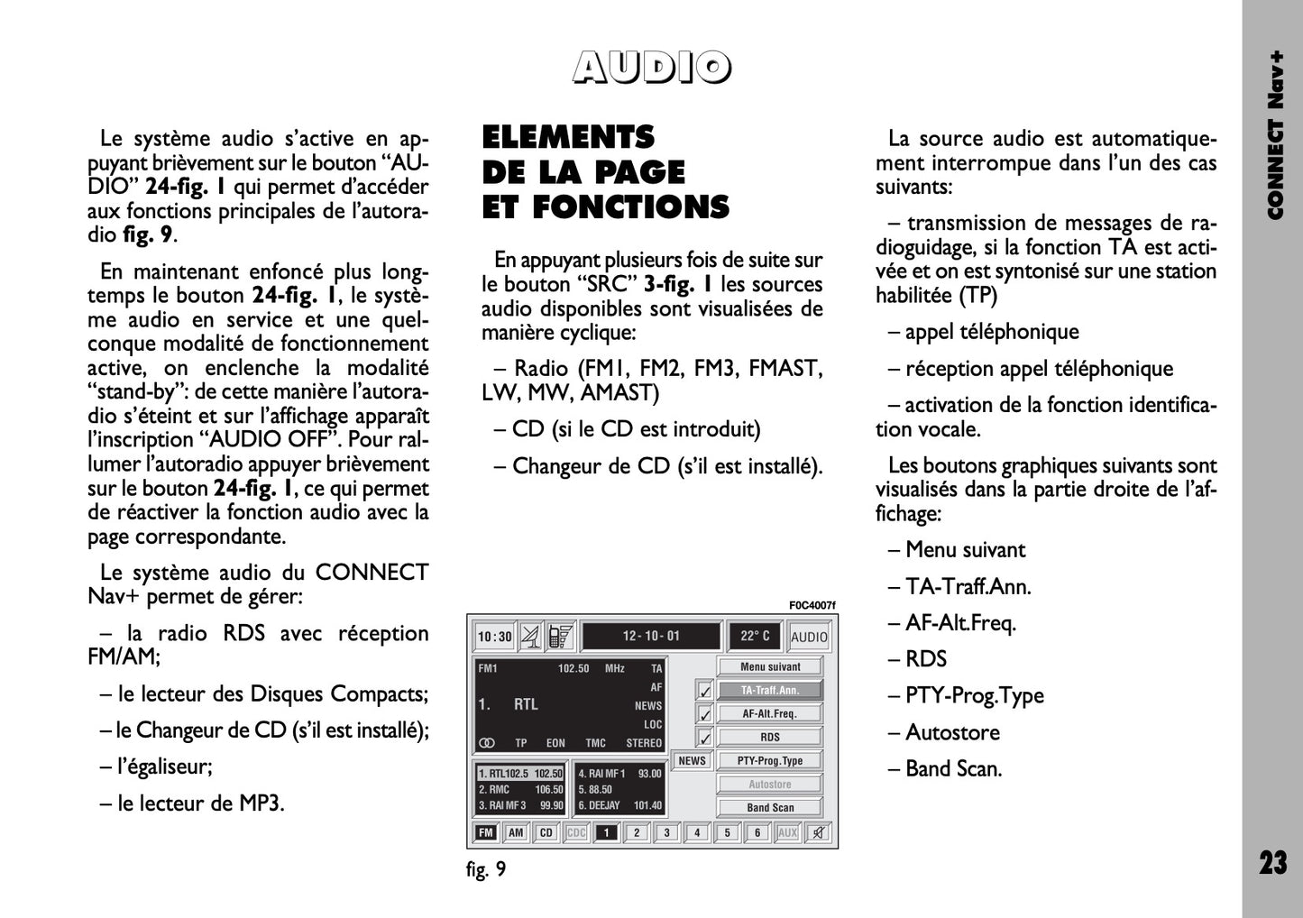 Fiat Stilo Connect Nav+ Guide d'utilisation 2004 - 2018