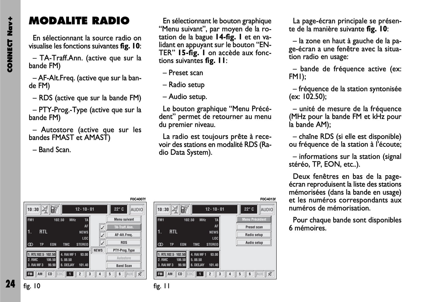 Fiat Stilo Connect Nav+ Guide d'utilisation 2004 - 2018