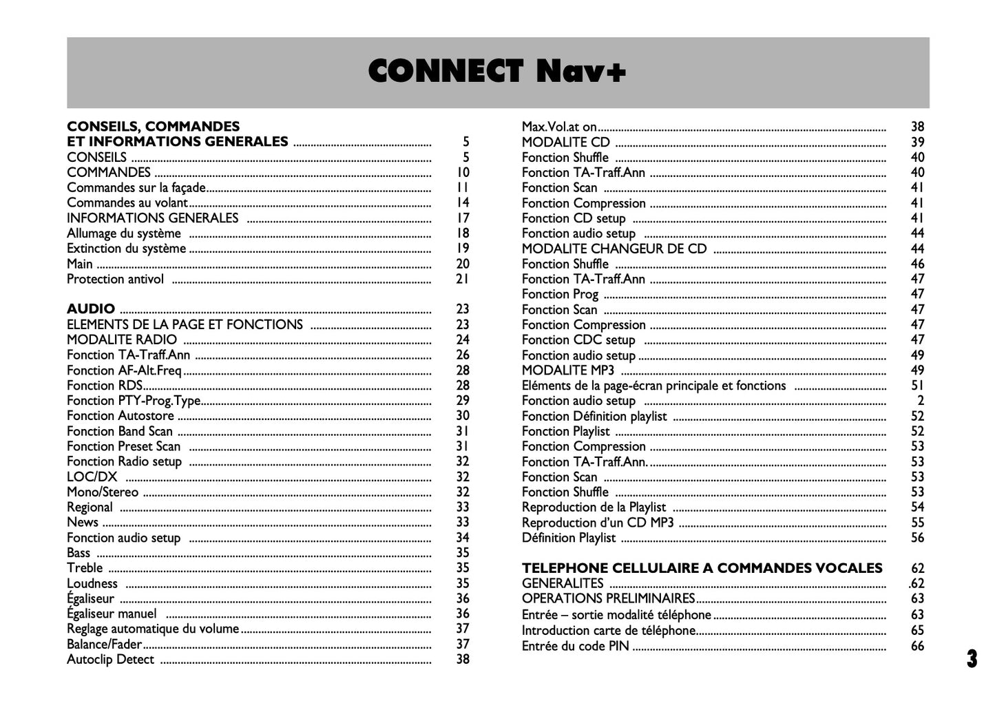 Fiat Stilo Connect Nav+ Guide d'utilisation 2004 - 2018