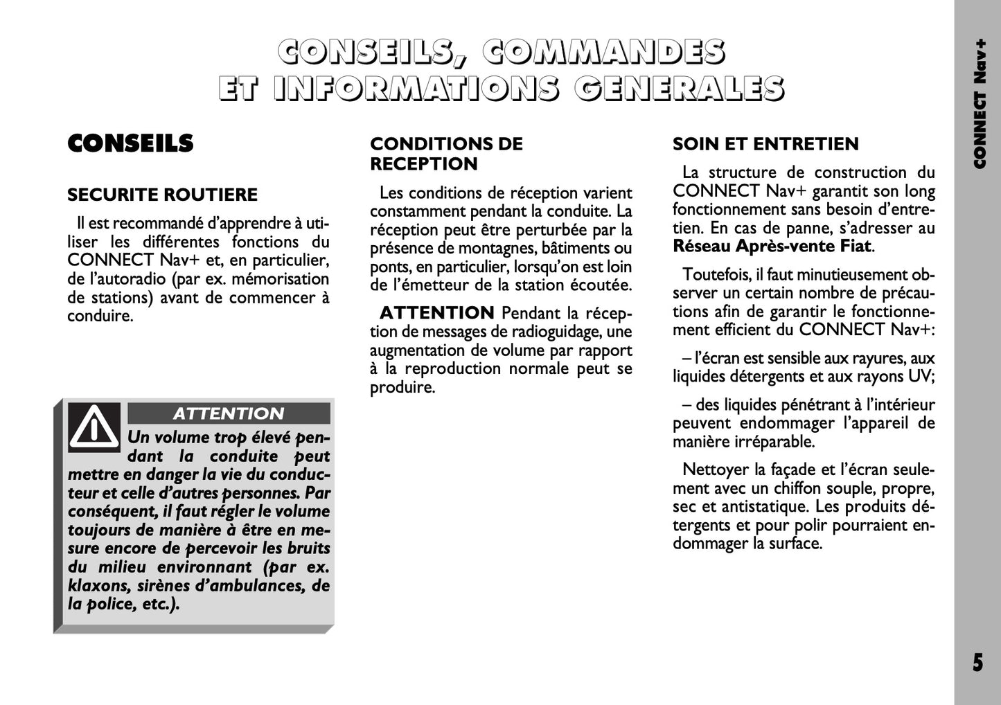 Fiat Stilo Connect Nav+ Guide d'utilisation 2004 - 2018