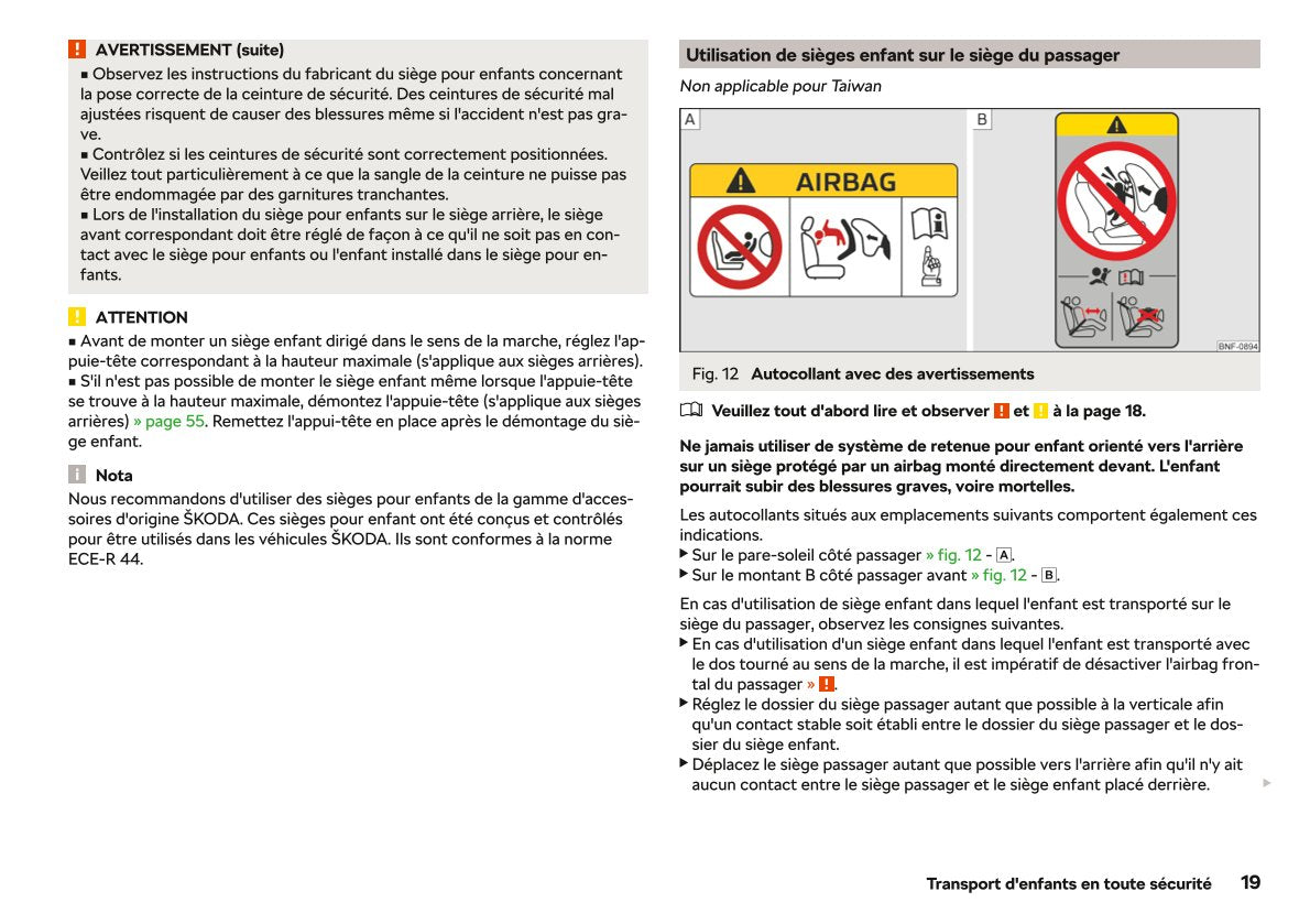 2017-2020 Skoda Citigo Bedienungsanleitung | Französisch