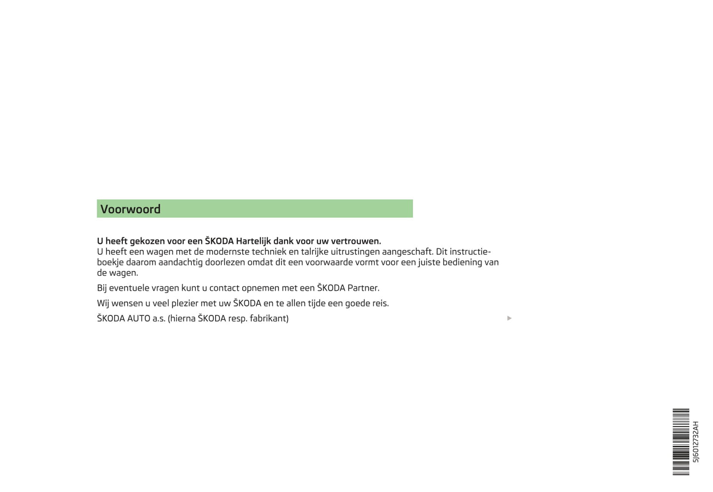 2014-2015 Skoda Fabia Owner's Manual | Dutch