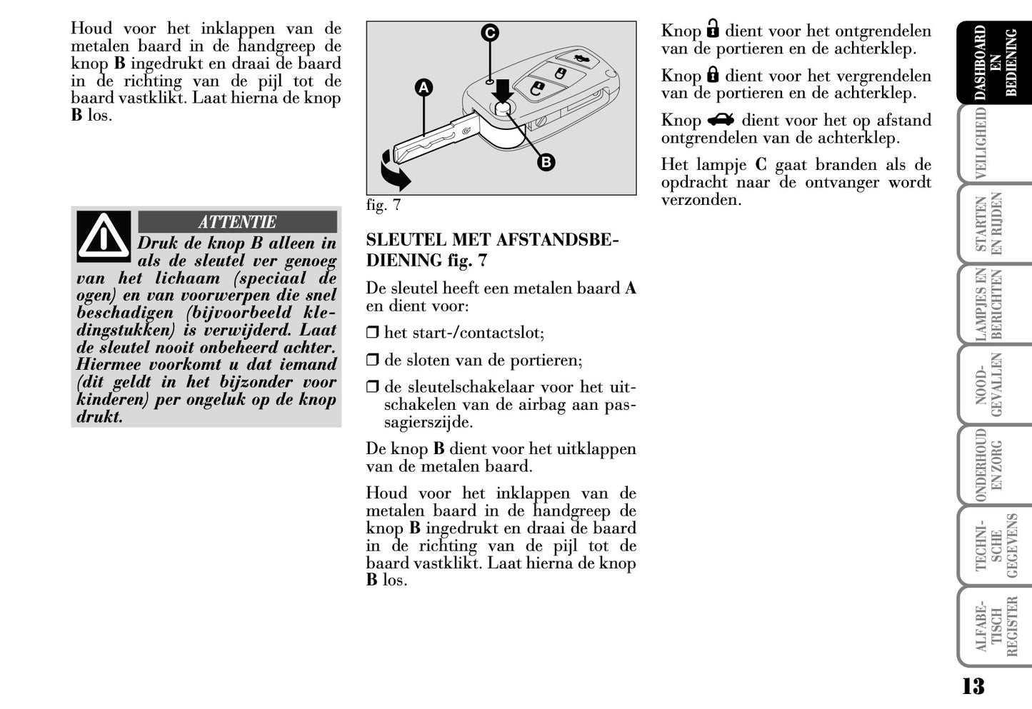 2003-2006 Lancia Ypsilon Owner's Manual | Dutch