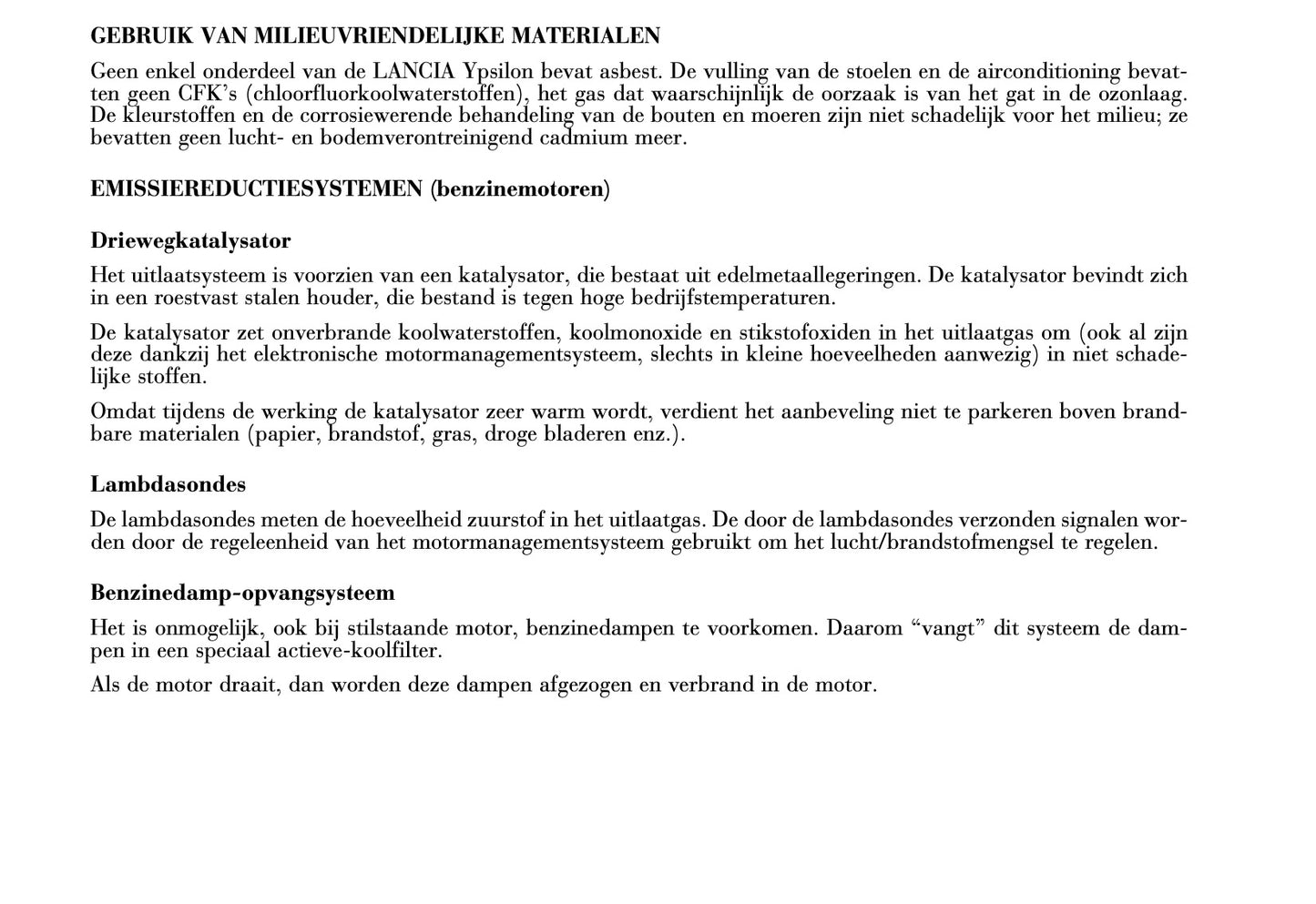 2003-2006 Lancia Ypsilon Owner's Manual | Dutch