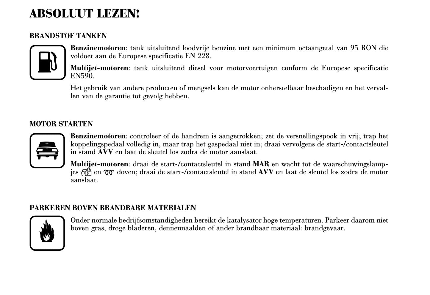 2003-2006 Lancia Ypsilon Owner's Manual | Dutch