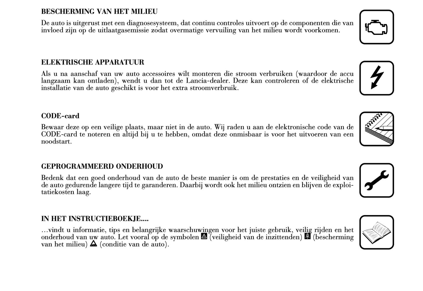 2003-2006 Lancia Ypsilon Owner's Manual | Dutch