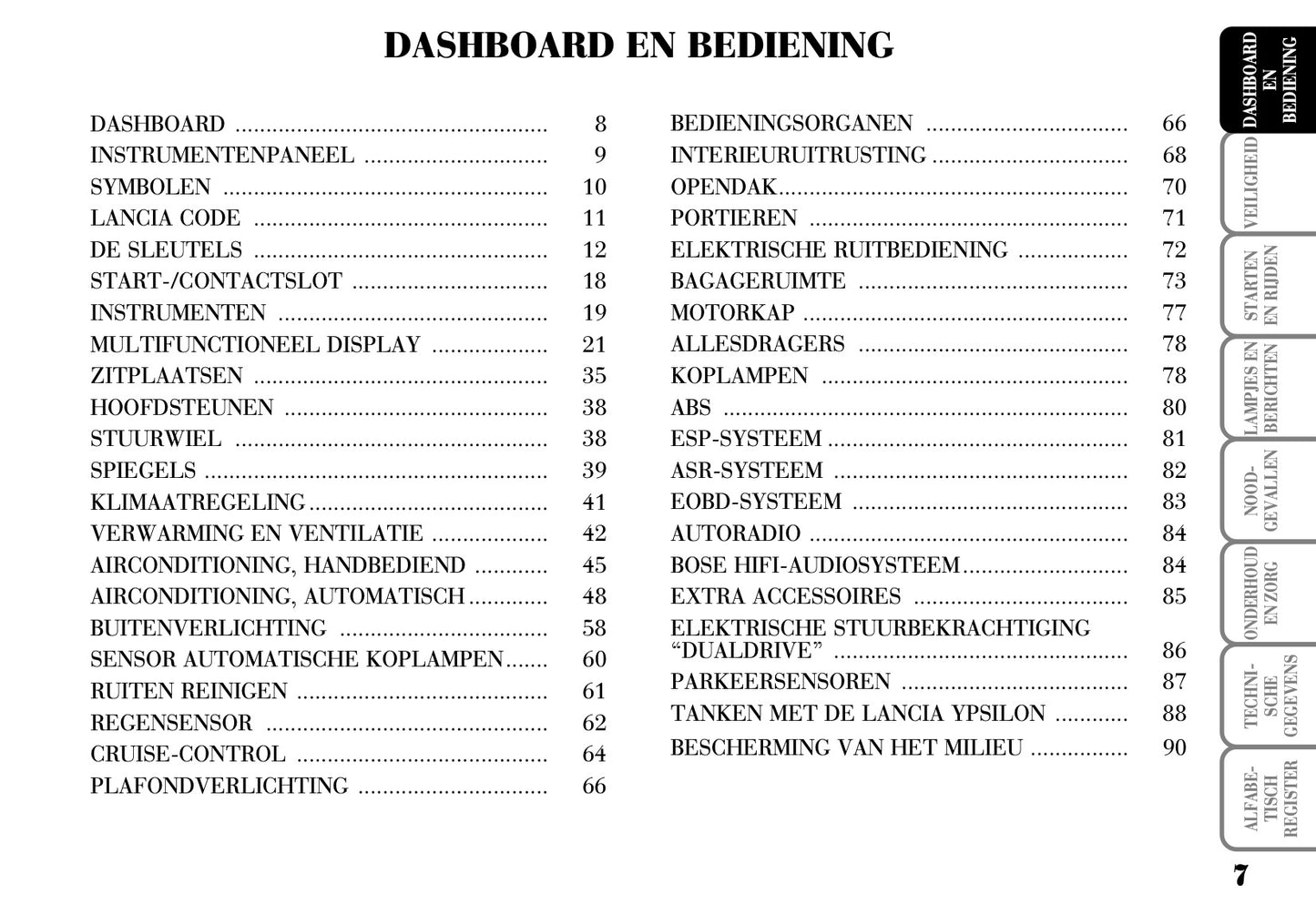 2003-2006 Lancia Ypsilon Owner's Manual | Dutch