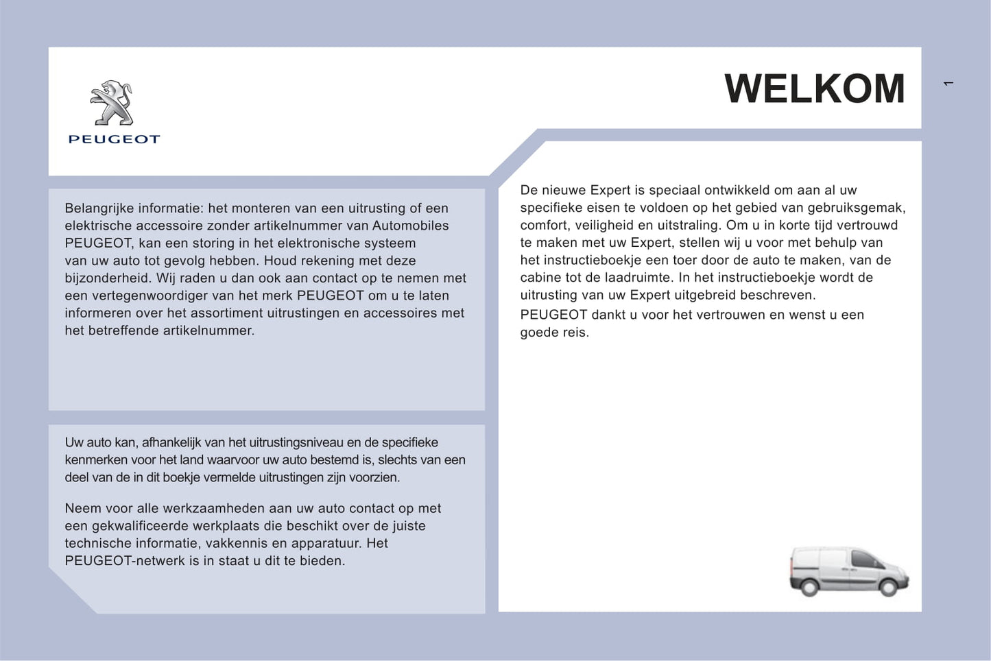 2011-2012 Peugeot Expert Owner's Manual | Dutch