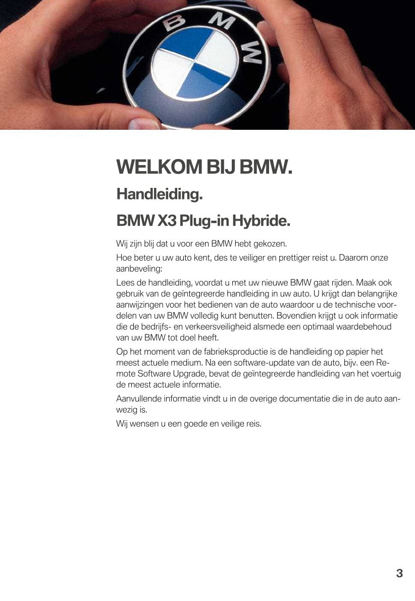 2021 BMW X3 Owner's Manual | Dutch