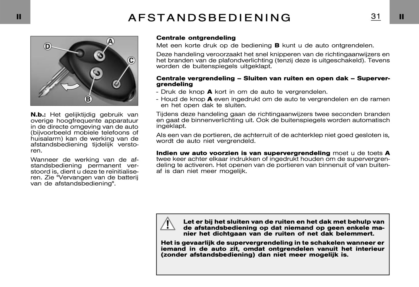 2005-2006 Citroën C5 Owner's Manual | Dutch