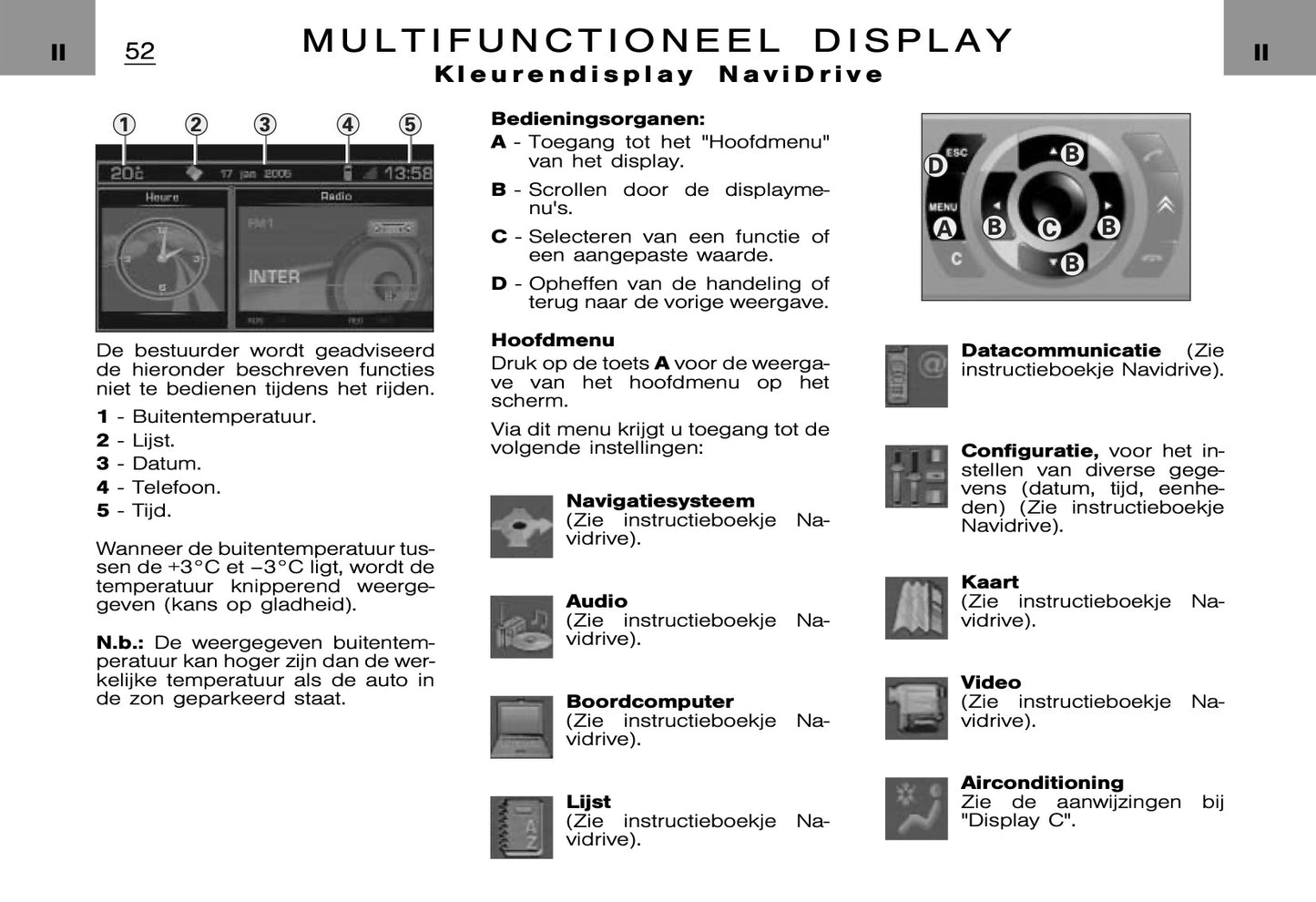 2005-2006 Citroën C5 Owner's Manual | Dutch