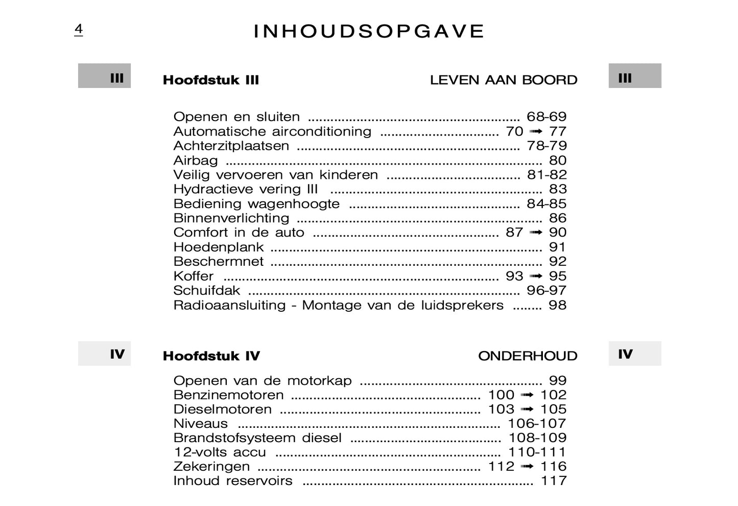2005-2006 Citroën C5 Owner's Manual | Dutch