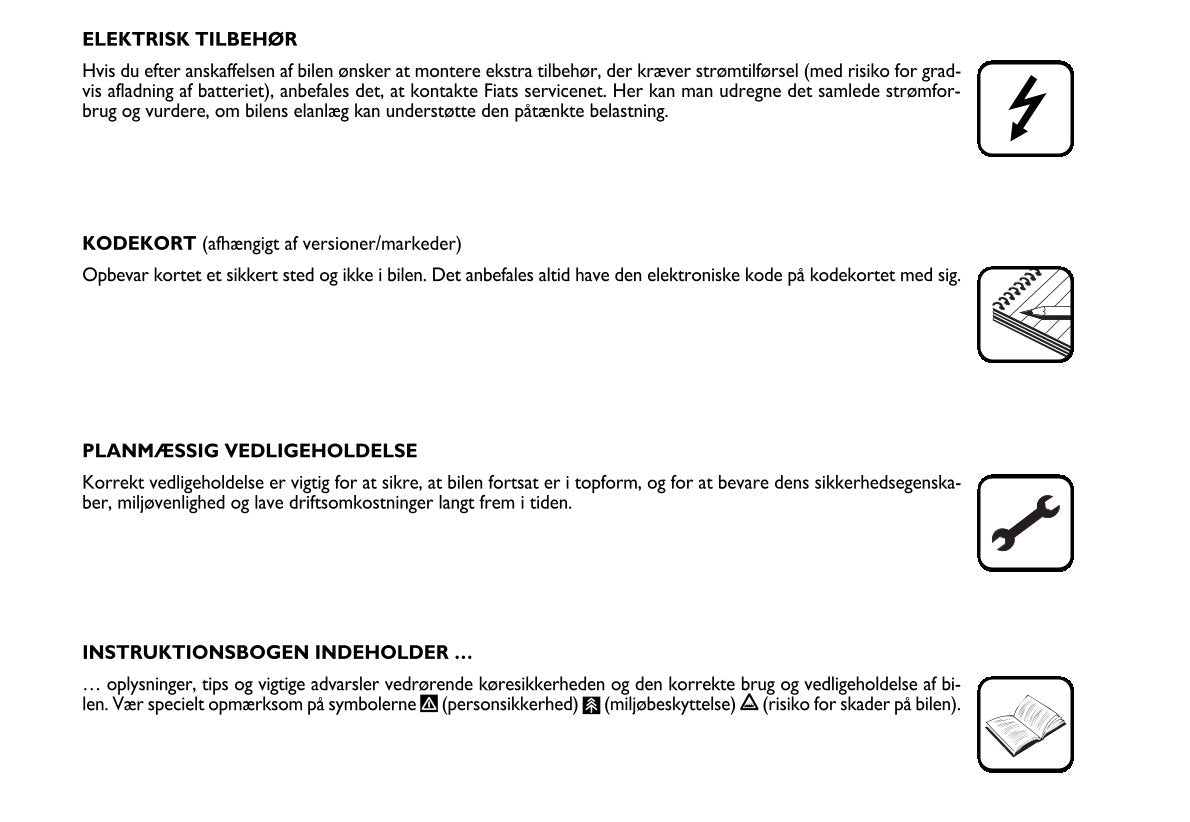 2012-2013 Fiat Linea Bedienungsanleitung | Dansk