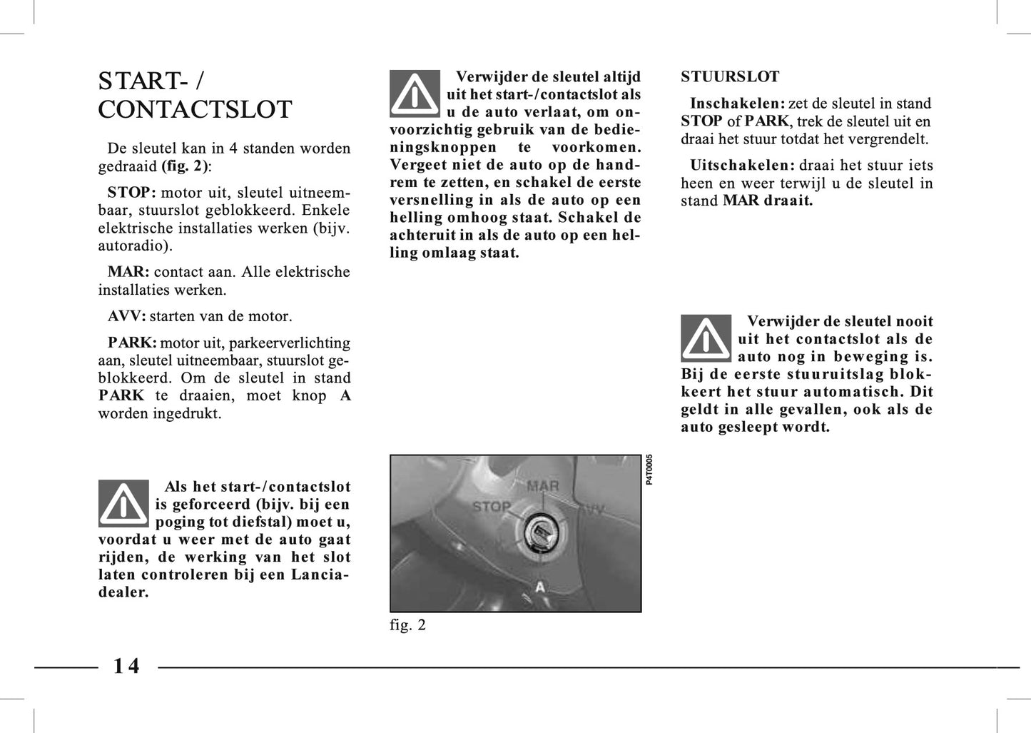 1995-2005 Lancia Lybra Owner's Manual | Dutch