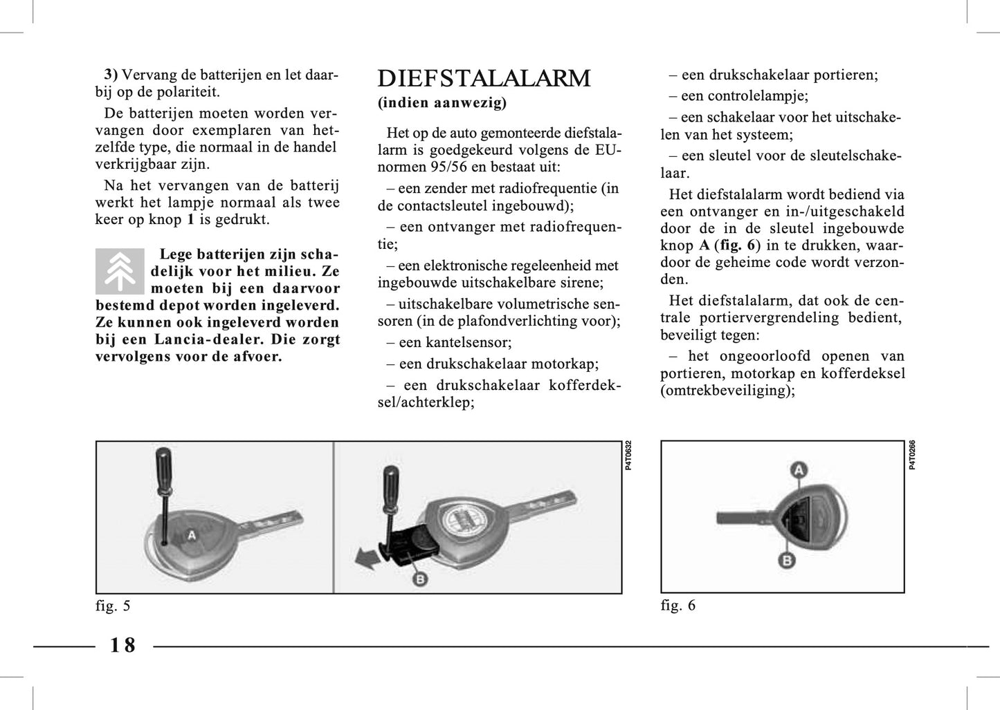 1995-2005 Lancia Lybra Owner's Manual | Dutch