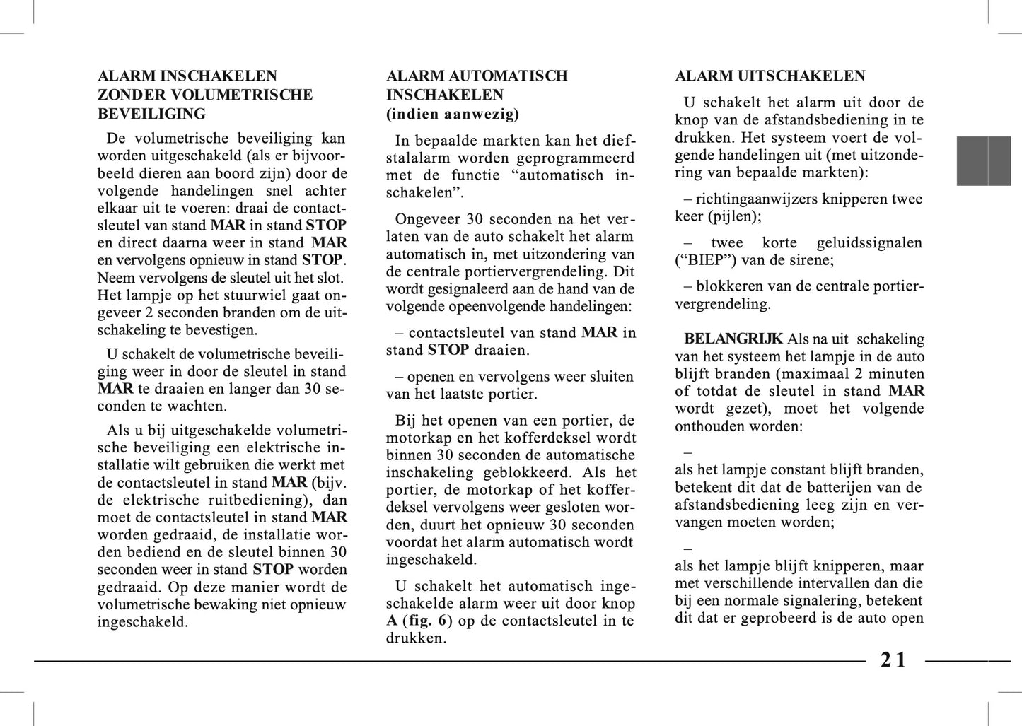 1995-2005 Lancia Lybra Owner's Manual | Dutch