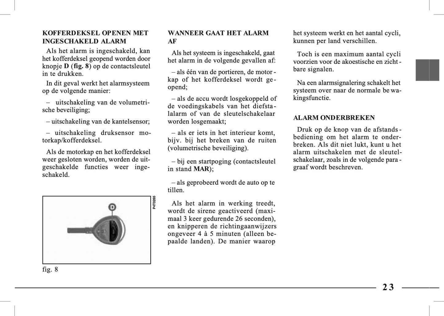 1995-2005 Lancia Lybra Owner's Manual | Dutch