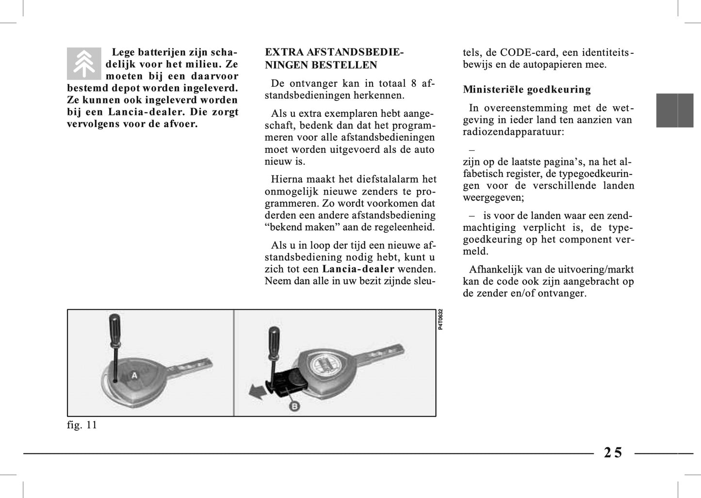 1995-2005 Lancia Lybra Owner's Manual | Dutch