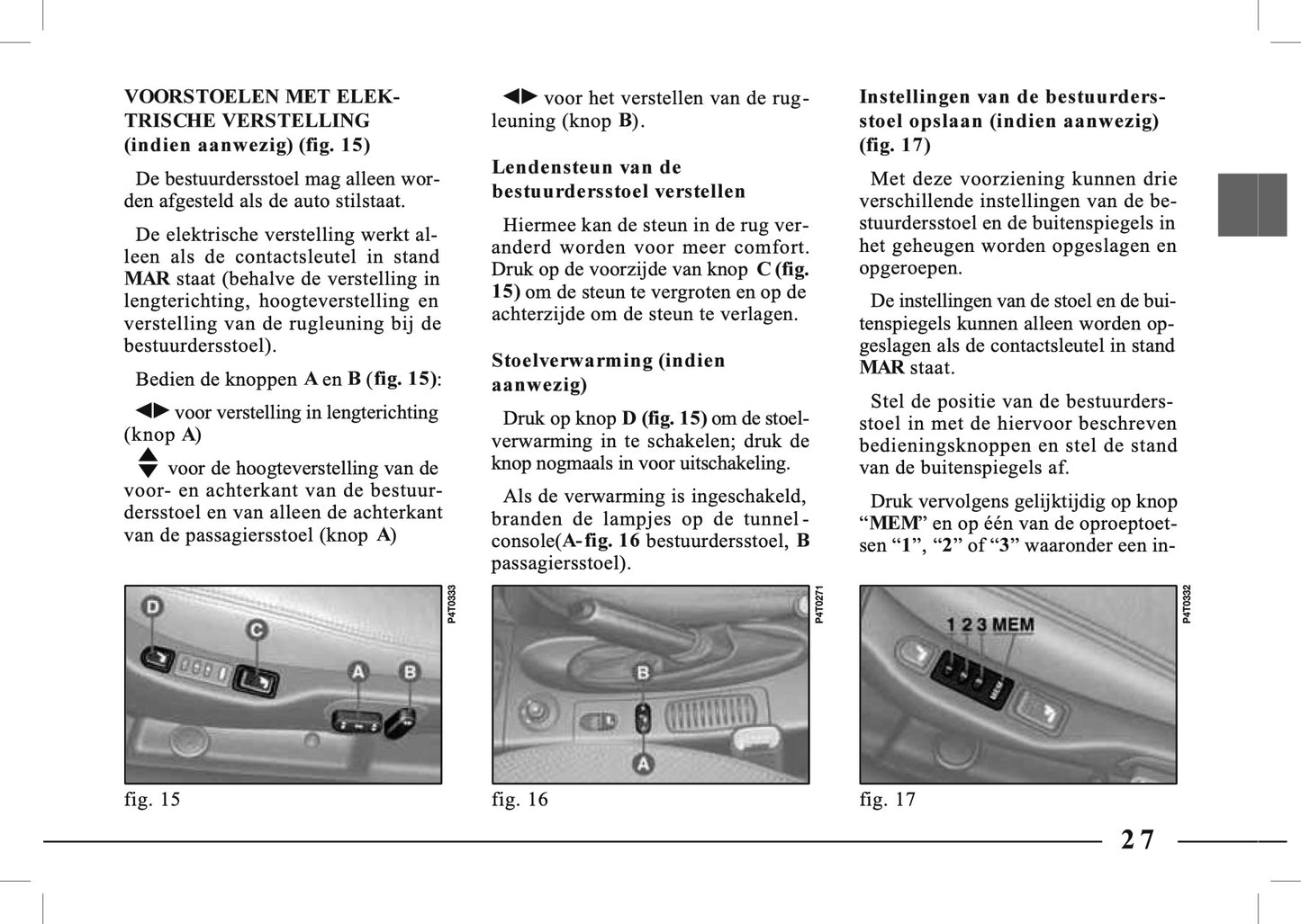 1995-2005 Lancia Lybra Owner's Manual | Dutch