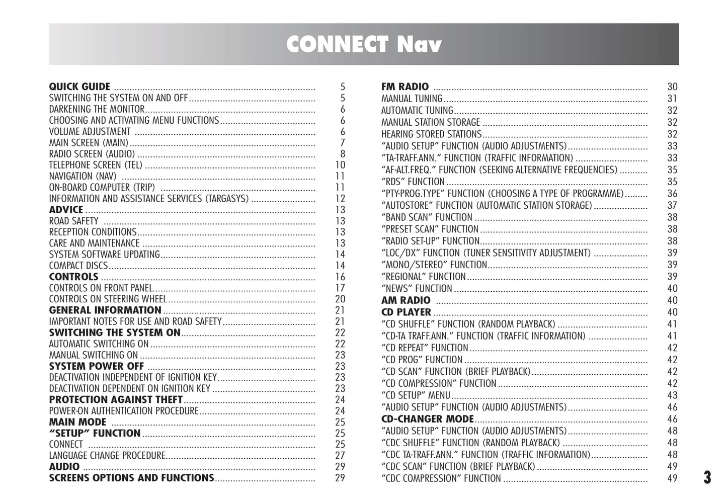 Alfa Romeo Connect Nav (+) Bedienungsanleitung