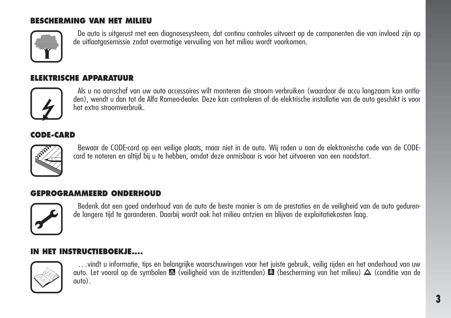 2000-2010 Alfa Romeo 147 Bedienungsanleitung | Niederländisch