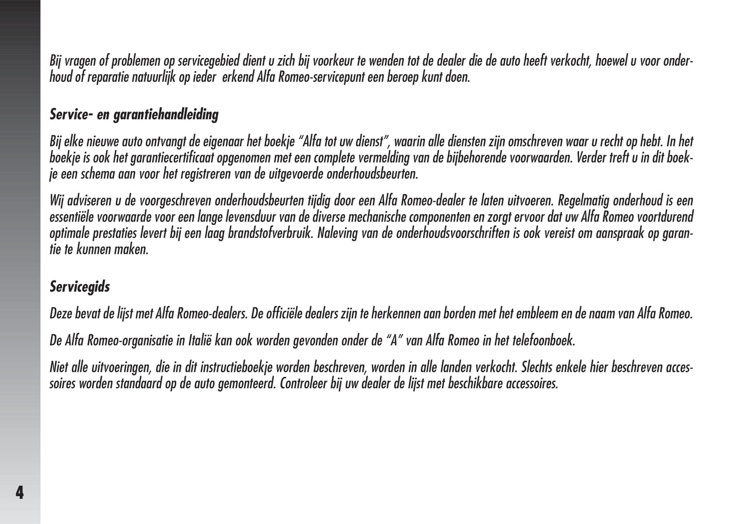 2000-2010 Alfa Romeo 147 Bedienungsanleitung | Niederländisch