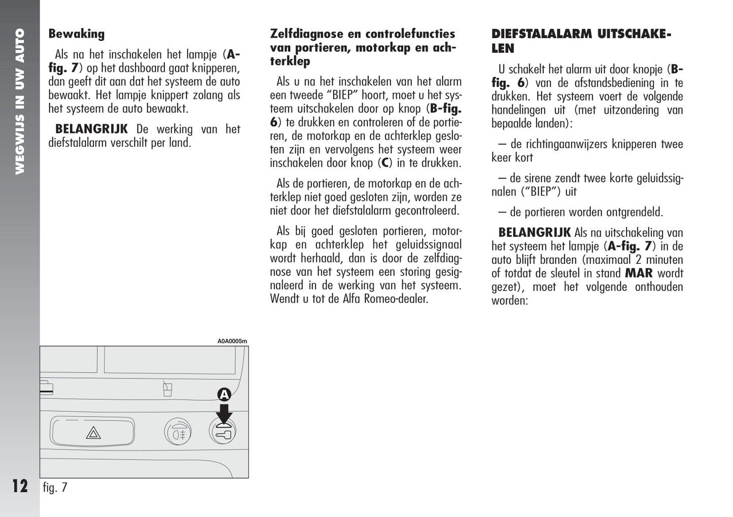 2000-2010 Alfa Romeo 147 Bedienungsanleitung | Niederländisch