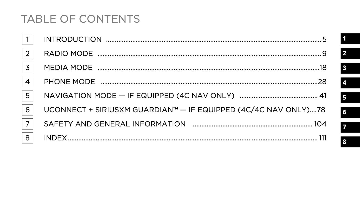 Uconnect 4 / 4C / 4C Nav With 8.4-Inch Display Owner's Manual