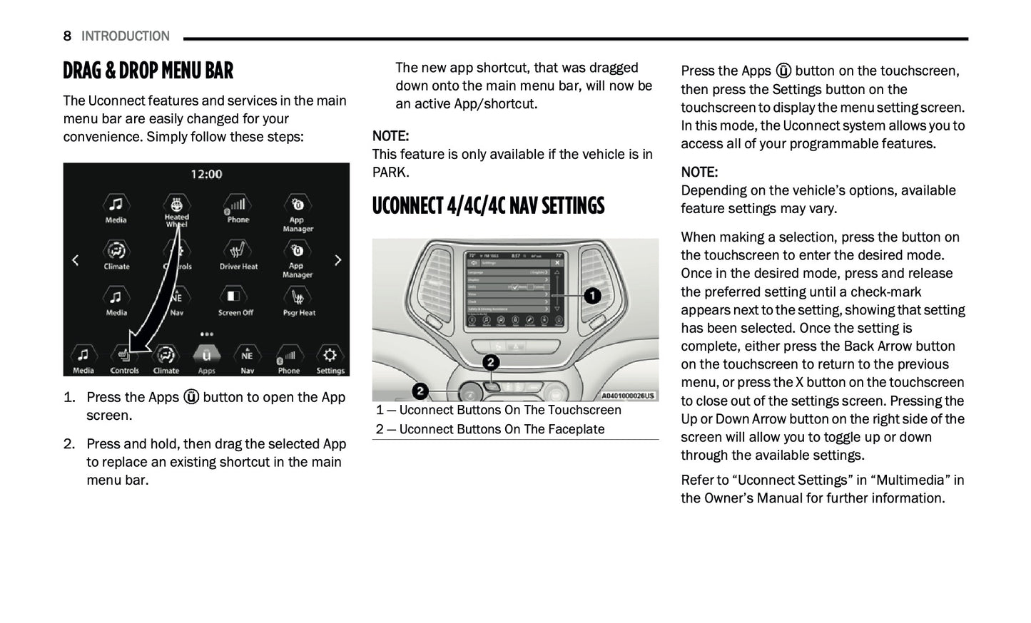 Uconnect 4 / 4C / 4C Nav With 8.4-Inch Display Owner's Manual