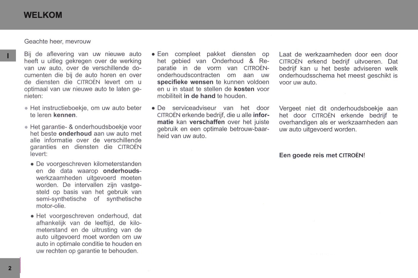 Citroën garantie - en Onderhoudsboekje