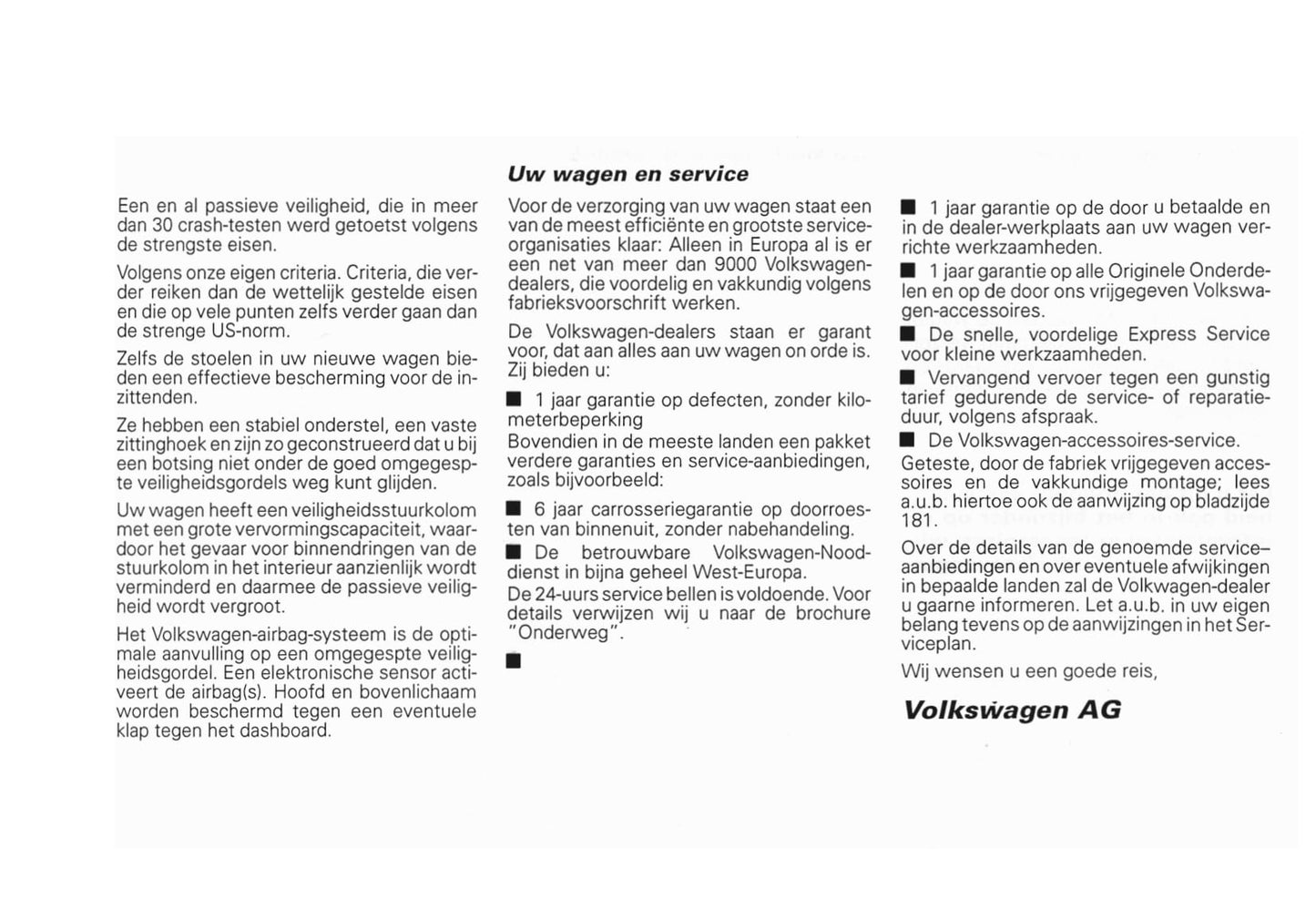 1990-2003 Volkswagen Caravelle/Multivan/Transporter Bedienungsanleitung | Niederländisch