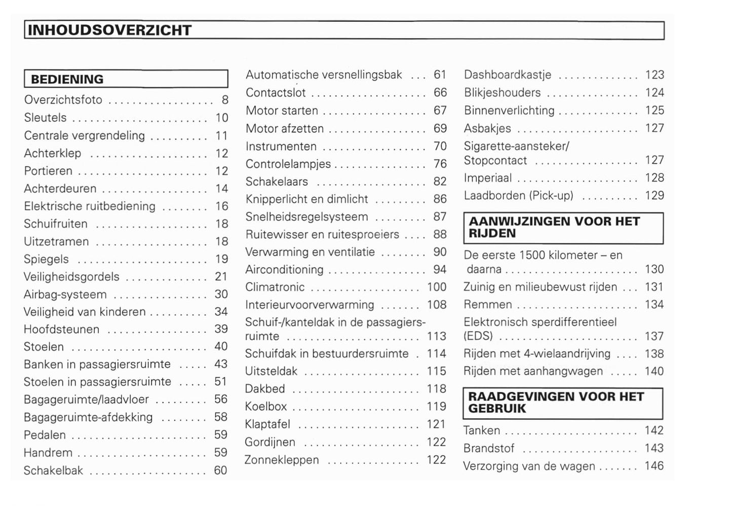 1990-2003 Volkswagen Caravelle/Multivan/Transporter Bedienungsanleitung | Niederländisch