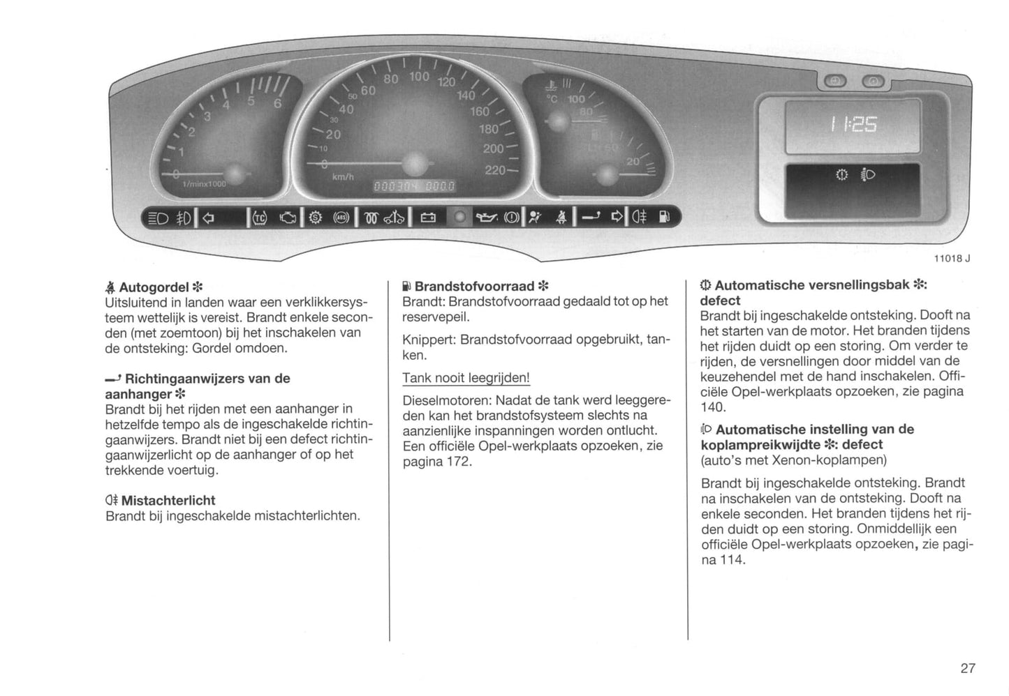 1995-1999 Opel Vectra Bedienungsanleitung | Niederländisch