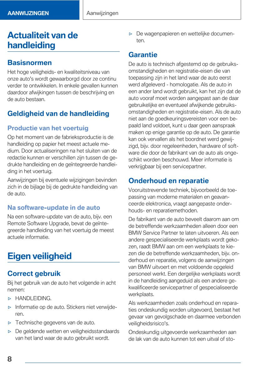 2021 BMW X3 Owner's Manual | Dutch