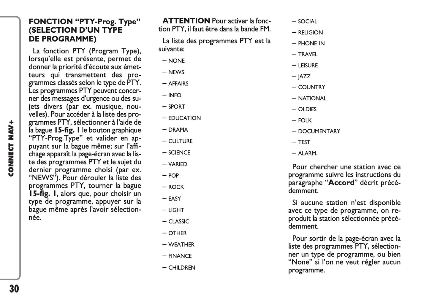 Fiat Panda CONNECT Nav+ Guide d'utilisation 2005 - 2006