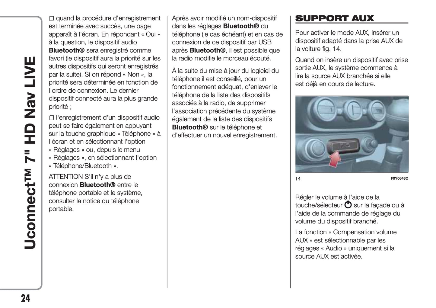 Fiat 500L Uconnect Radio Nav 7.0 Guide d'utilisation 2017 - 2023