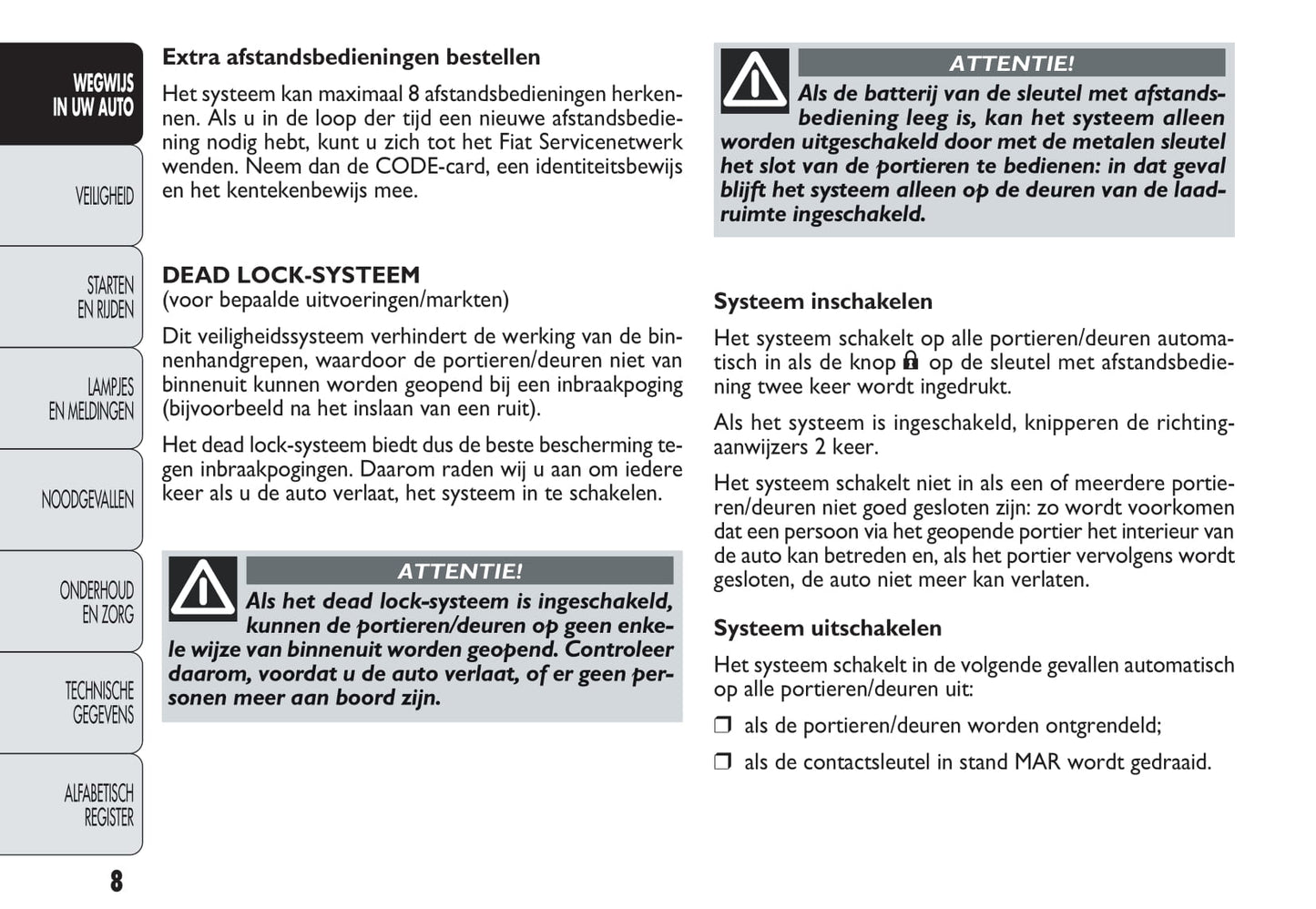 2013-2014 Fiat Doblò Bedienungsanleitung | Niederländisch
