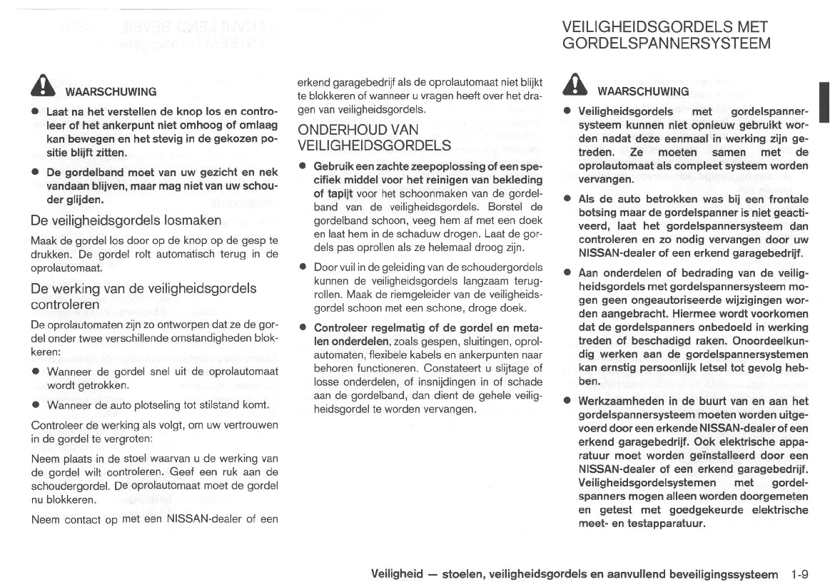 2008-2009 Nissan Note Owner's Manual | Dutch