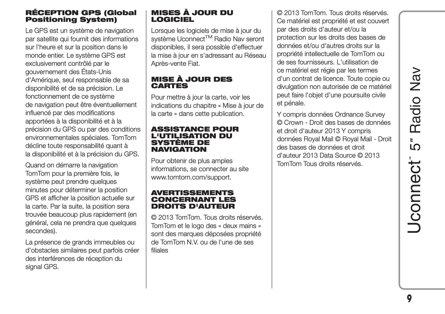 Fiat Ducato Uconnect 5 Radio Nav Guide d'instructions 2014 - 2018