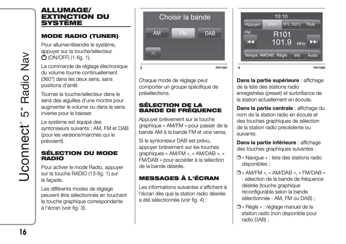 Fiat Ducato Uconnect 5 Radio Nav Guide d'instructions 2014 - 2018