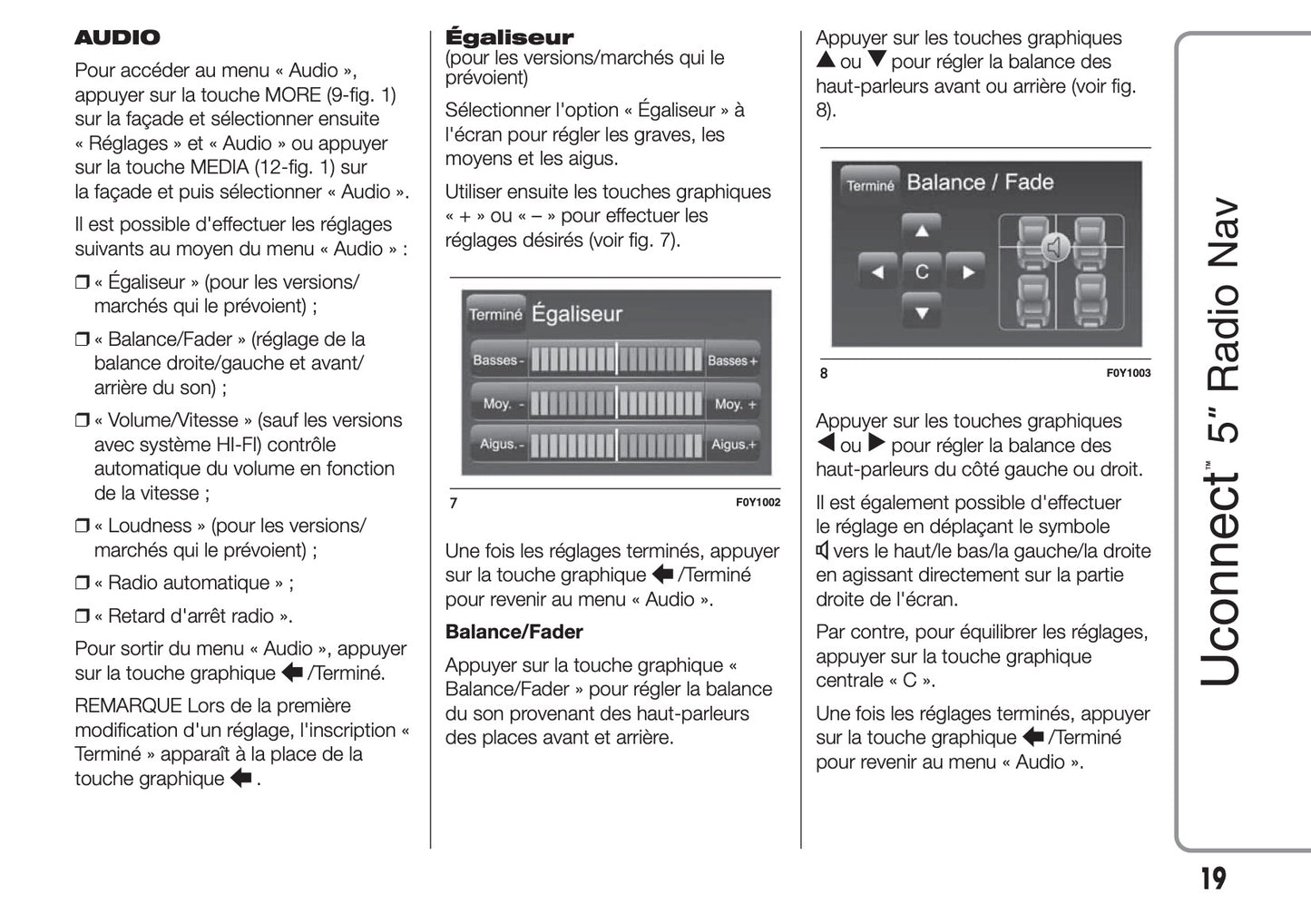 Fiat Ducato Uconnect 5 Radio Nav Guide d'instructions 2014 - 2018