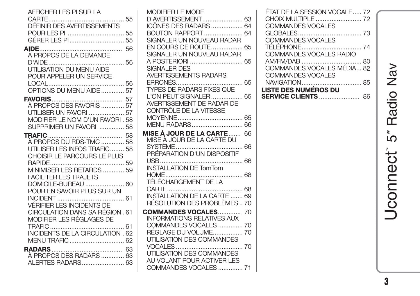 Fiat Ducato Uconnect 5 Radio Nav Guide d'instructions 2014 - 2018