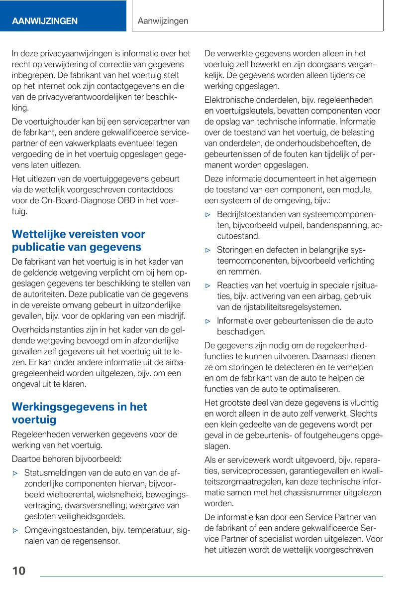 2021 BMW X3 Owner's Manual | Dutch