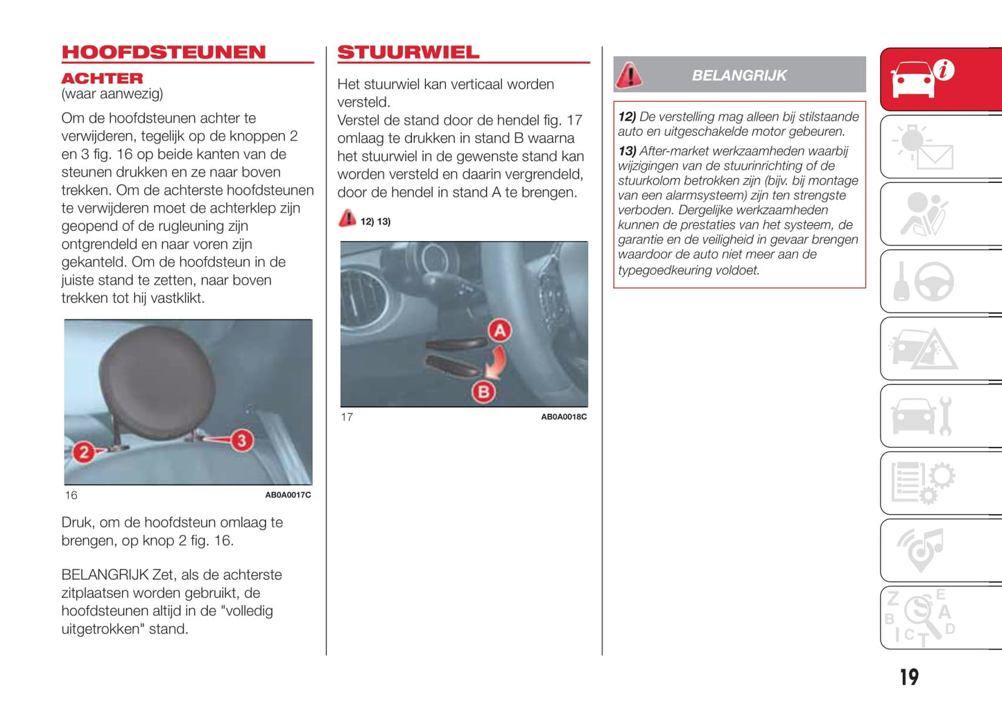 2016-2017 Abarth 500 Bedienungsanleitung | Niederländisch