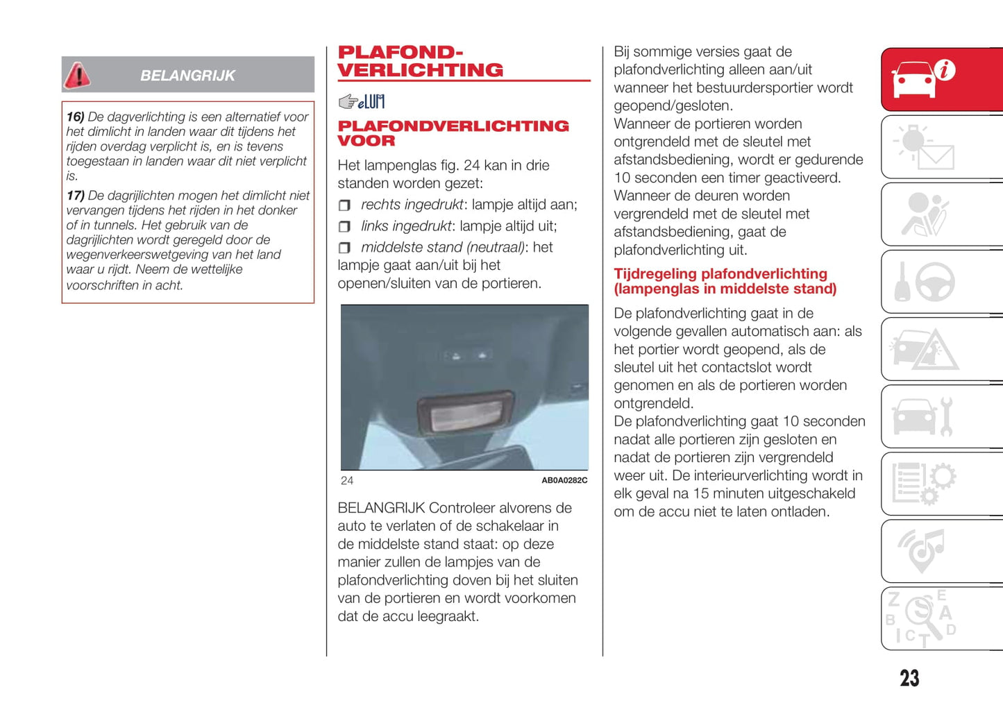 2016-2017 Abarth 500 Bedienungsanleitung | Niederländisch