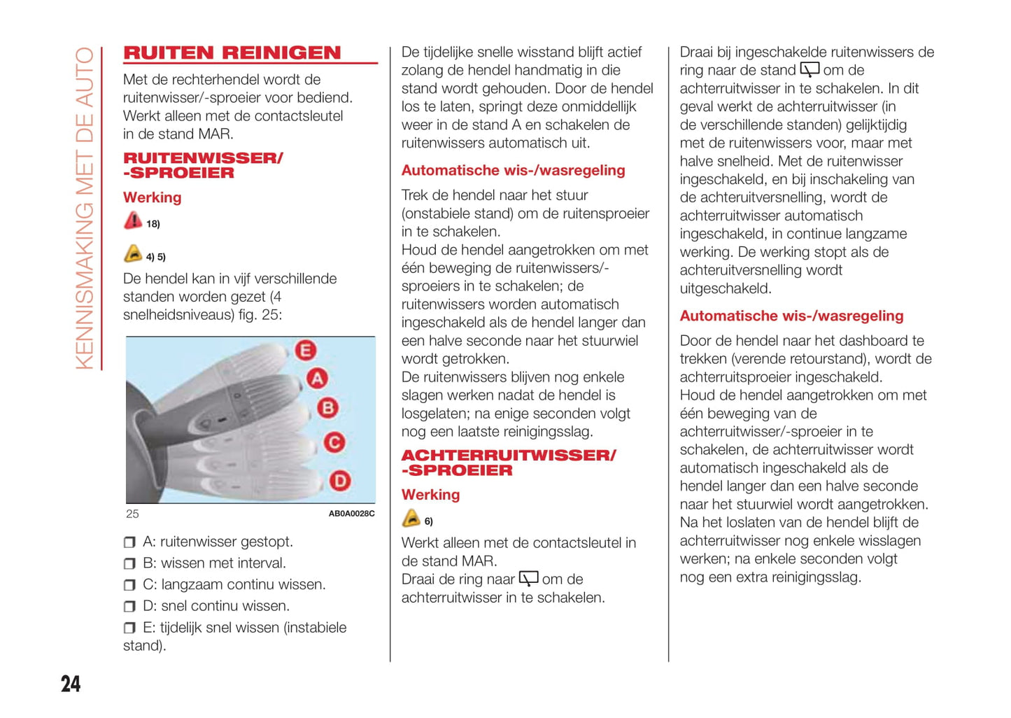 2016-2017 Abarth 500 Bedienungsanleitung | Niederländisch