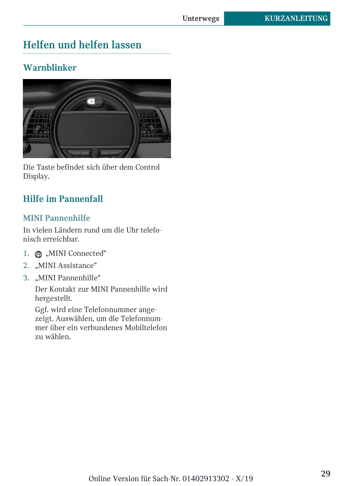 2017-2020 Mini Countryman Owner's Manual | German