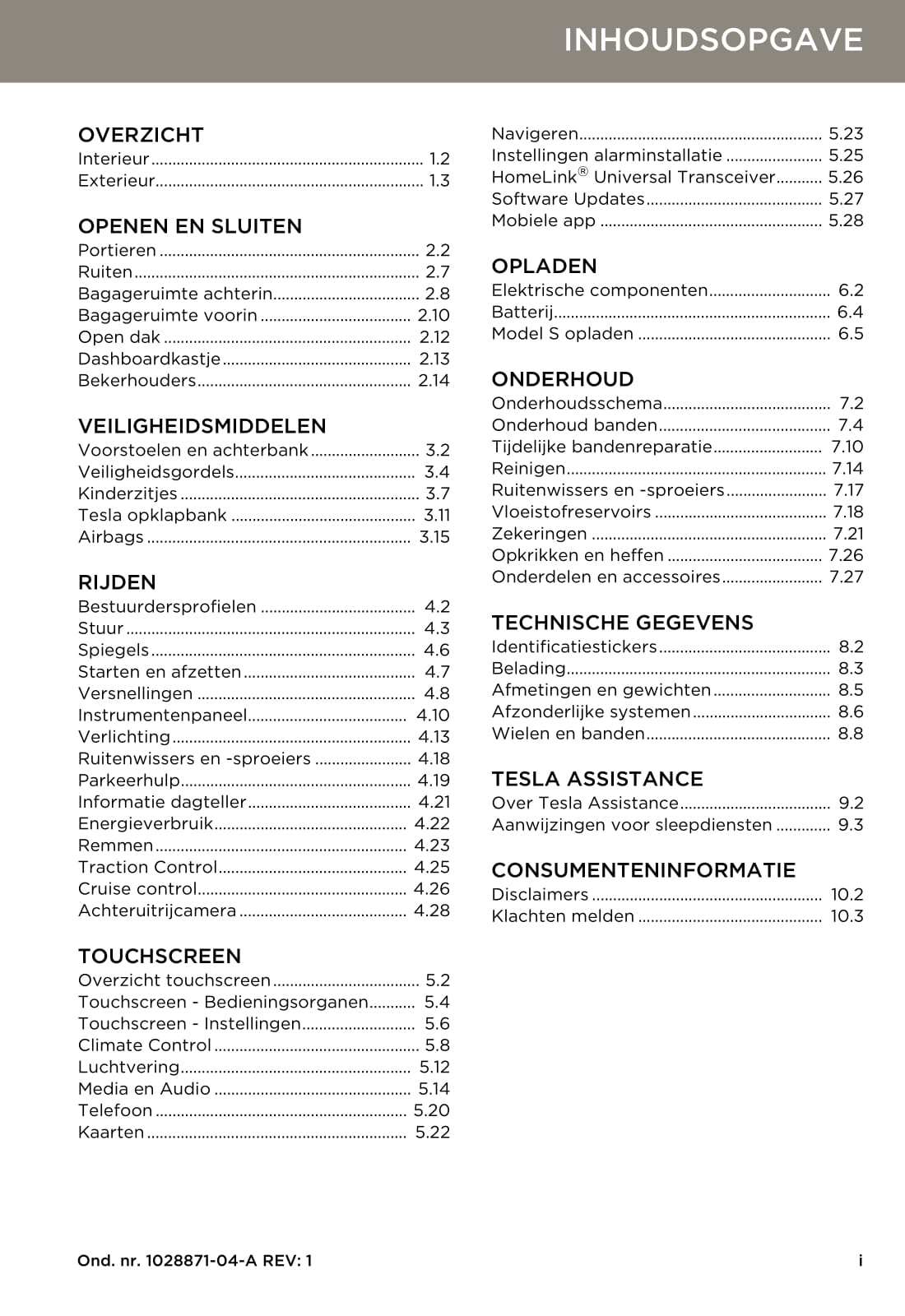 2013-2016 Tesla Model S Owner's Manual | Dutch