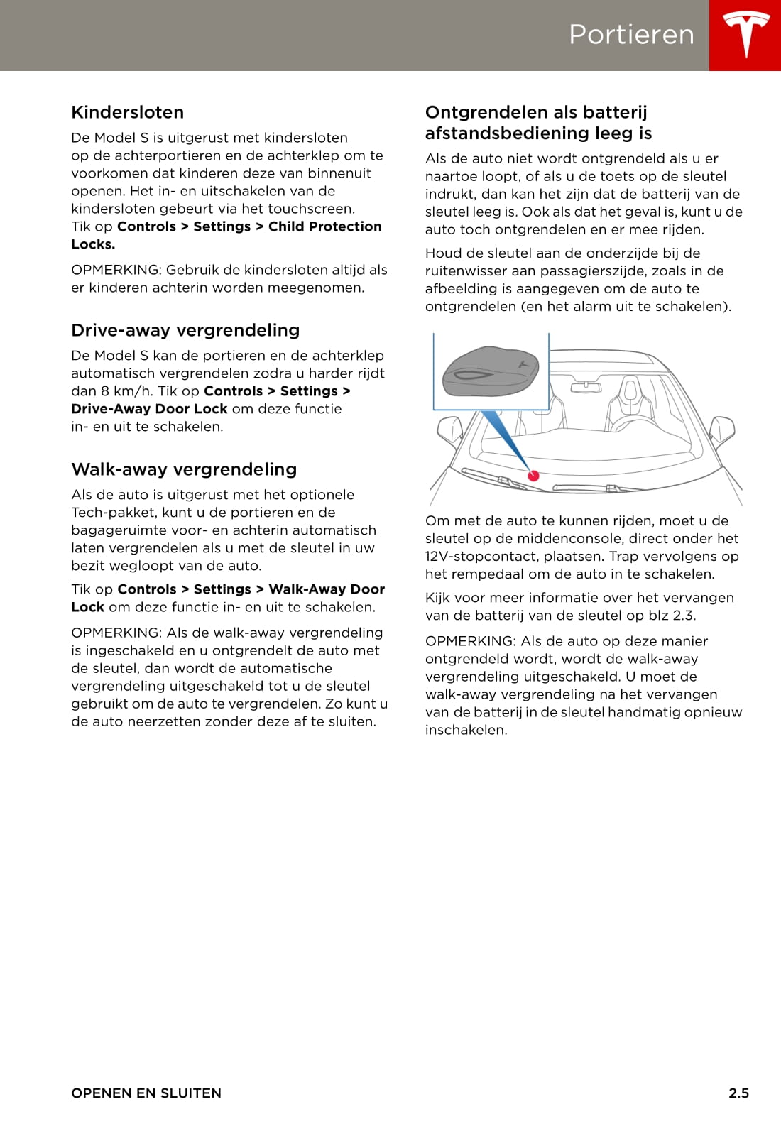2013-2016 Tesla Model S Owner's Manual | Dutch
