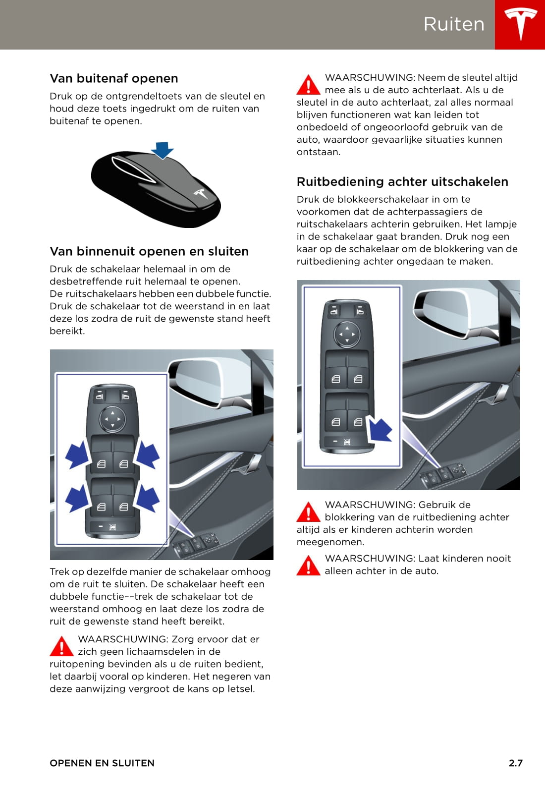2013-2016 Tesla Model S Owner's Manual | Dutch